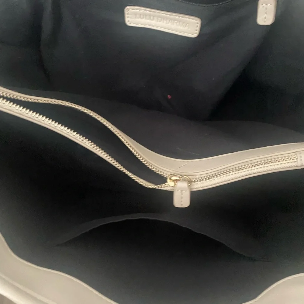 Lulu Dharma Beige Shoulder Bag Size About 16” x 16”, Barely Used..